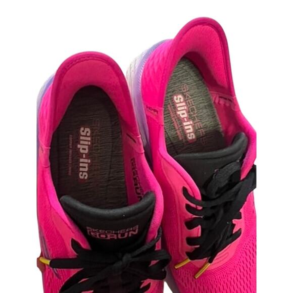PINK Raspberry Sketchers Go RunMax cushion Elite 2.0 Slip on running shoes sz 10 - Picture 4 of 8
